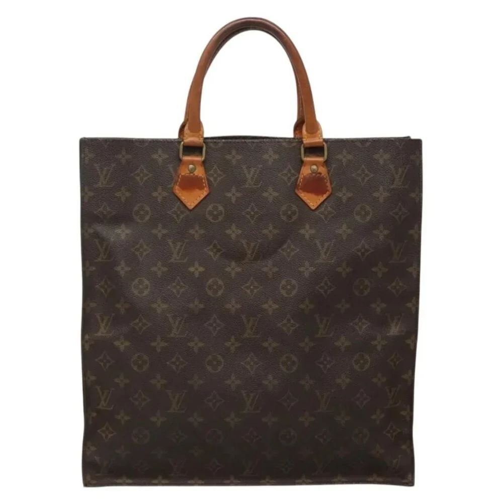 LOUIS VUITTON Monogram Sac Plat Hand Bag M51140 LV Auth 137345